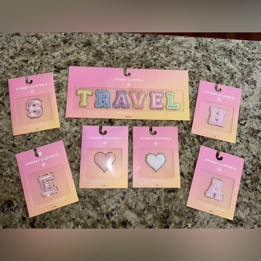 New Stoney Clover X Target Letter Varsity Duffle Luggage Bag Patches 7 Pieces